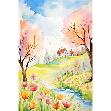 Spring Flowers Watercolour canvas
